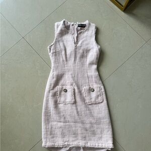 Karl Lagerfeld pink tweed dress